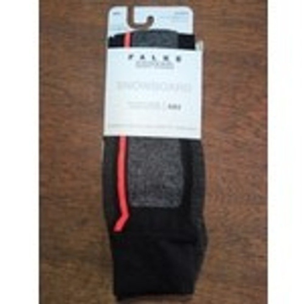 Falke SB2 Snowboard Socks Size 8-9 Black Grey Orange New Wool Blend Knee High